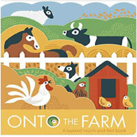 英文原版 Onto The Farm 农场动物 造型纸板书图画故事书