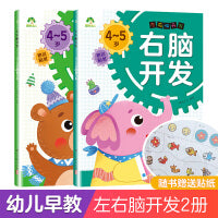 爱德少儿 左右脑开发4~5岁2册 儿童潜能开发左右脑训练4-5岁益智游戏儿童思维逻辑专注力阶梯训练