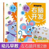 爱德少儿 左右脑开发3~4岁2册 儿童潜能开发左右脑训练3-4岁益智游戏儿童思维逻辑