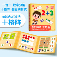 磁力教具20以内加减法十格阵（精装）幼小衔接数学分解与组成十格阵看图列算式数学启蒙思维能力专注力训练儿童礼物