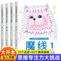 魔线+迷宫 正版全4册 儿童迷宫魔线专注力 左右脑思维专注力迷宫大挑战 3-8岁儿童益智游戏书 智力开发视觉训练趣味玩具
