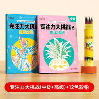 【时光学】专注力大挑战  幼儿3-6岁中级高级绘画趣味儿童益智游戏脑力开发专注力思维训练带铅笔