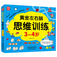 黄金左右脑思维训练开发3-4岁 儿童全脑智力开发关键题逻辑思维训练益智游戏测试题 幼儿园大班宝宝智力潜能开发启蒙认知早教书