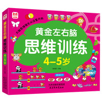 黄金左右脑思维训练开发4-5岁 儿童全脑智力开发关键题逻辑思维训练益智游戏测试题 幼儿园大班宝宝智力潜能开发启蒙认知早教书