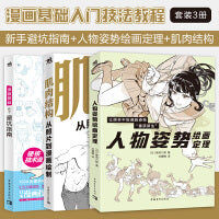 漫画基础入门（套装3册） ：人物姿势绘画定理+新手避坑指南+肌肉结构 漫画基础入门专项精练手绘板绘教程