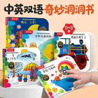 奇妙洞洞书中英双语版 （共5册）0-3岁婴幼儿绘本触摸早教书数字颜色形状启蒙精细动作发育认知机关书乐乐趣点读笔可点读