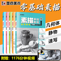 墨点美术 素描基础教程零基础初学者绘画入门教程书（全套5册）